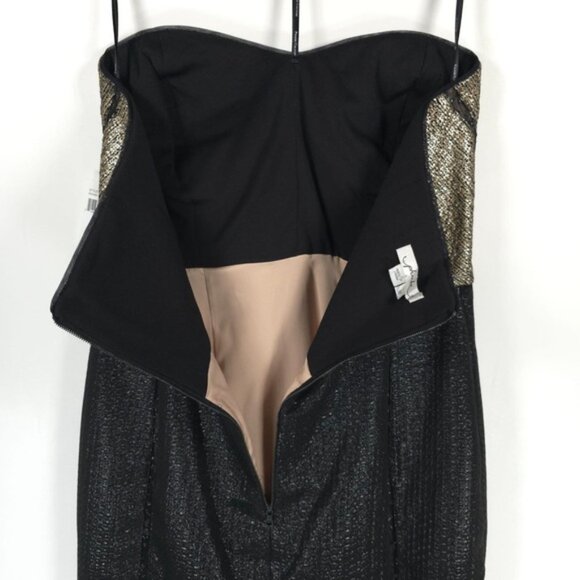 NWT PHOEBE by KAY UNGER WOOL Blend Strapless Metallic Dress‎ 62D0280 Size 16 - Picture 11 of 16